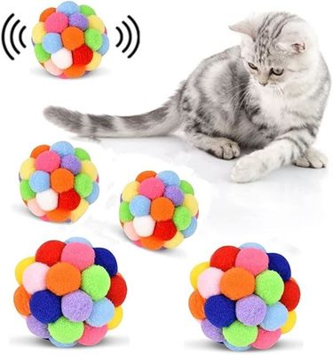 Fluffy Plush Cat Ball Toys Interactive Chirping Balls Kicker Toys with Customized Logo