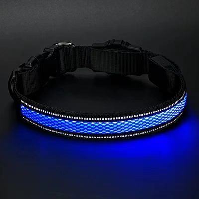 Reflective PVC Silicone Waterproof Dog Collar With Tracker Holder For Air Tag Pet GPS LED Dog Collar