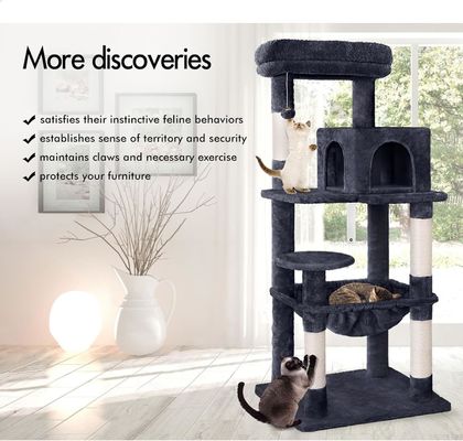 Customization Service Provided 143cm Cat Tree with Plush Perch Multi-Level Cat Tower