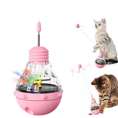Stimulate Cat Interest Purple Interactive Movement Pet Toy with Gravity Feed Leaky Food