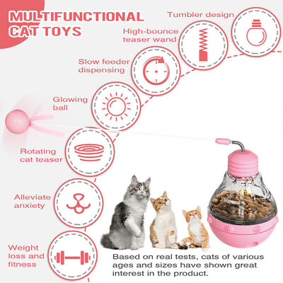 Stimulate Cat Interest Purple Interactive Movement Pet Toy with Gravity Feed Leaky Food