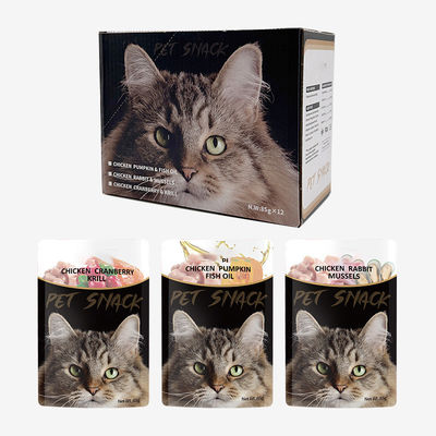 High Protein Adult Wet Cat Food Pouches Chicken Ocean Fish Wet Food Cat Treats Snacks