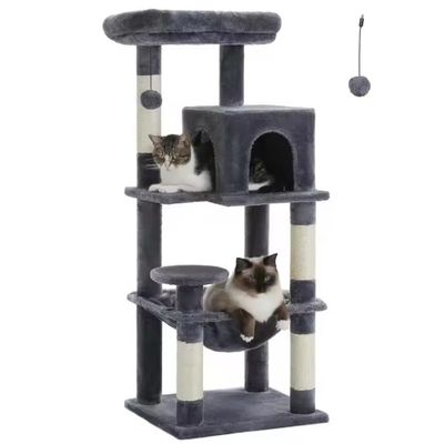 Cat Furniture Pet House Indoor Activity Center with Scratching Toy and Dangling Ball
