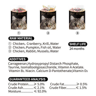 High Protein Adult Wet Cat Food Pouches Chicken Ocean Fish Wet Food Cat Treats Snacks