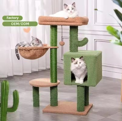 Cat Scratching House Toy Small Green Cat Tree Cactus Kitten Scratcher for Indoor Cats