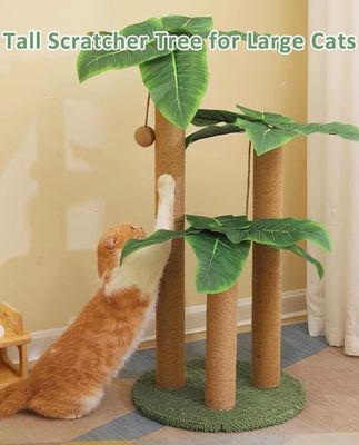 Indoor Cats Sustainable Green Cat Tree Tower with Cat Scratching Sleeping Playing Condo