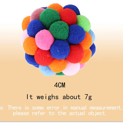 Advantageous Pet Cat Ball Toy Colorful Handmade Bells Bouncy Balls Catnip Interactive Toy