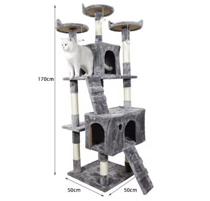 Fun Play Multi Level Luxury Cat Tree Furniture with Scratching Post Condo Platforms