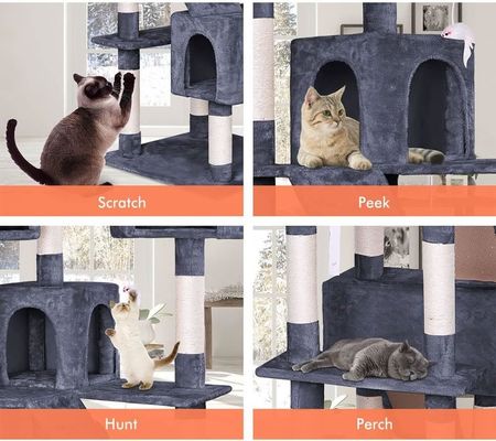 Fun Play Multi Level Luxury Cat Tree Furniture with Scratching Post Condo Platforms