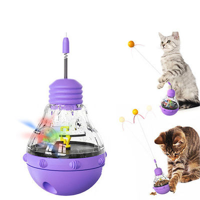 Multifunctional Cat Toy Rotating Wand Light-Up Ball and Slow Feeder for Indoor Cats