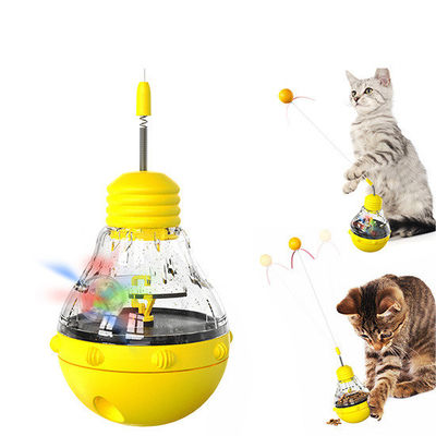 Multifunctional Cat Toy Rotating Wand Light-Up Ball and Slow Feeder for Indoor Cats