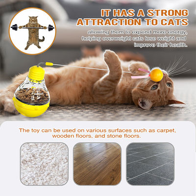 Playful Cat Stick Cat Treat Dispenser Food Leakage Light Bulb Rotating Flash Tumbler