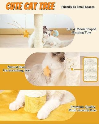 Plush Perch Cute Cat Tree White Cloud Cat Tower For Small Cats And Animals