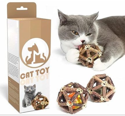 Customized Logo Acceptable Catnip Ball Pet Cat Toy for Interactive Play and Exercise