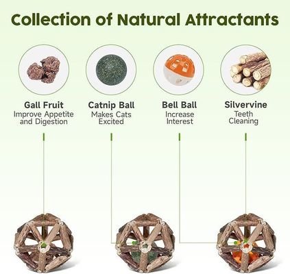 Customized Logo Acceptable Catnip Ball Pet Cat Toy for Interactive Play and Exercise