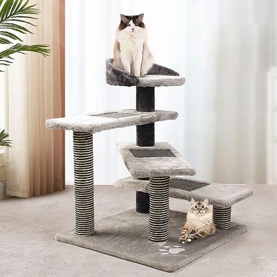 5 Tiers Cat Condo With Sisal Scratching Posts Cat Climbing Tower