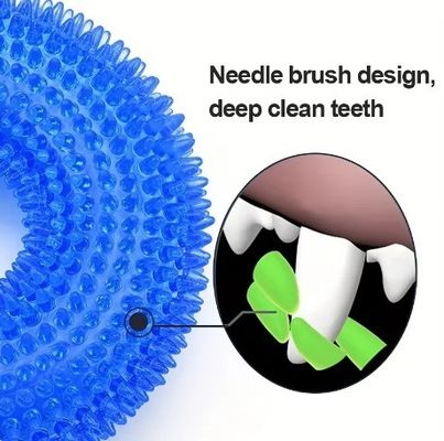 Pet Dog Interactive Chew Toy Squeaky Bite Resistant Barbed Tooth Cleaning Toy for Dogs