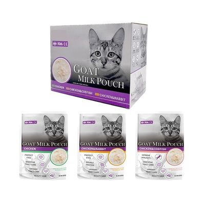Cat Snacks Chicken Rabbit Codfish Dog Treats Goat Milk Powder Pouch Cat Wet Food Feeder