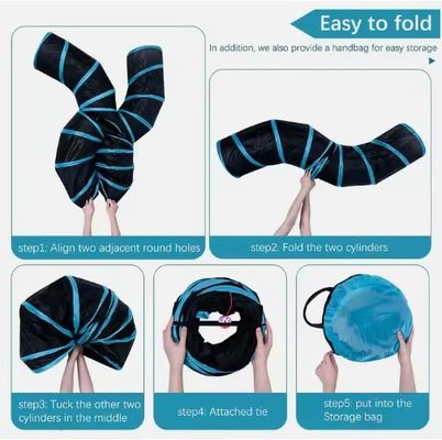 Customization Service Provided 4 Way Cat Tunnel Bed Pop-up Collapsible Pet Tube Toy