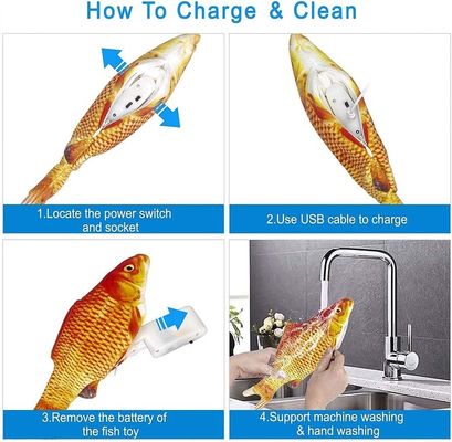 Catnip Plush Electric Moving Fish Cat Toy for Sustainable and Interactive Playtime