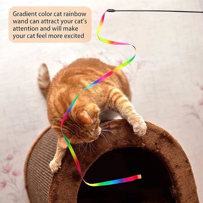 2024 Cat Teaser Stick Toy Plastic Cat Interactive Toy with Advantage of Long Time