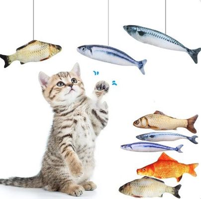 Interactive Cat Funny Toy Realistic Flopping Fish Catnip Cat Toys for Small Animals