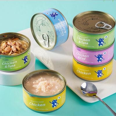 Protein Shredded Chicken and Salmon Canned Recipe Cat Food for 170g Cats Special Diet