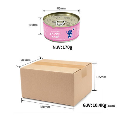 Protein Shredded Chicken and Salmon Canned Recipe Cat Food for 170g Cats Special Diet