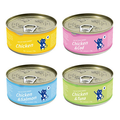 Protein Shredded Chicken and Salmon Canned Recipe Cat Food for 170g Cats Special Diet