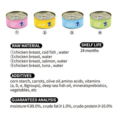 Protein Shredded Chicken and Salmon Canned Recipe Cat Food for 170g Cats Special Diet