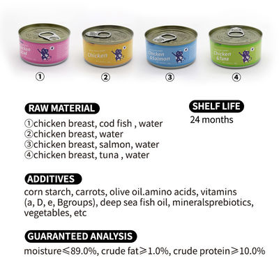 Hot Canned Cat Food Snacks 85g White Meat Alimentos Salmon Chicken Cats' Perfect Snack