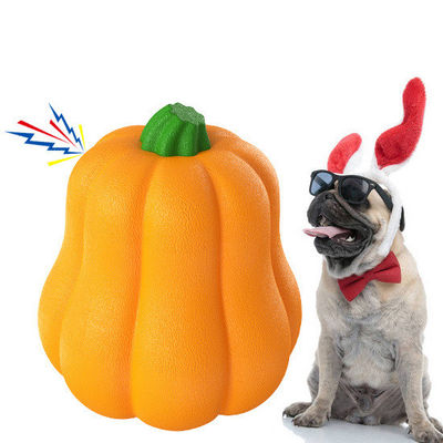 Large Pumpkin Dog Toy Ball Durable TPR Chewing Ball for Training and Teeth Cleaning