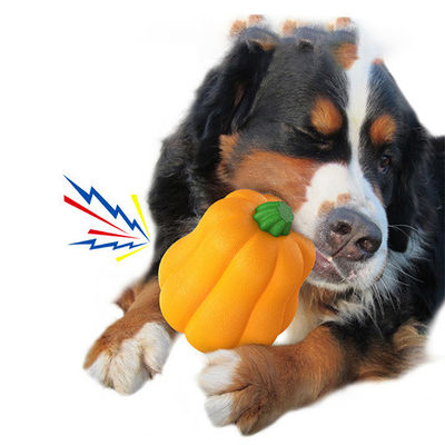 Large Pumpkin Dog Toy Ball Durable TPR Chewing Ball for Training and Teeth Cleaning