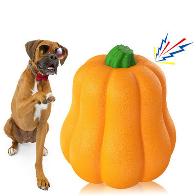 TPR Pumpkin Ball Shake Makes Giggle Sound Interactive Dog Toy for Herding and Training