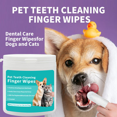 Convenient Pet Teeth Cleaning Wipes for Cats and Dogs No-Rinse Finger Toothbrush