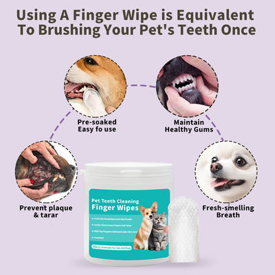 ST-03 Pet Teeth Whitening Finger Pads Wet Wipes  8.3cm*4cm
