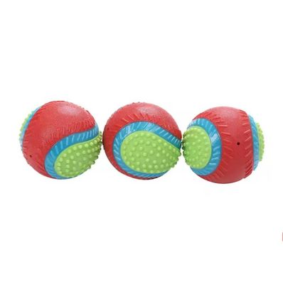 Medium Dog Bouncy Fetch Play Ball Sustainable Squeaky Toy with Soft Latex Rubber