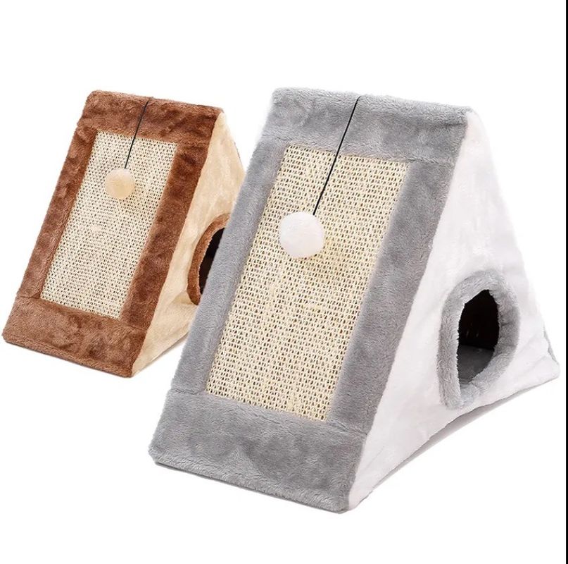 Cat Scratcher Tree Cat House Interactive Toys with Fun Play Function Sisal Plush Material