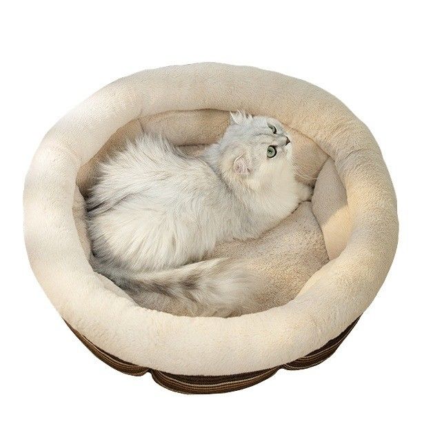 Pet Sofa Round Donut Cushion Bed for Cats or Small Dogs Anti-Slip Water-Resistant