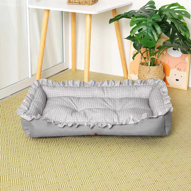 Pet Rest Sleeping Bed in Plain Peach Velvet for Dog Cat Multiple Sizes Washable Cuddler