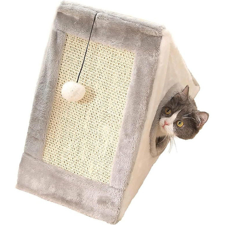 Fun Play Cats and Dogs Universal Pet Bed Cat Climbing Frame Triangle Cat Scratching Board Sharpening Claw Sisal Toy Bed