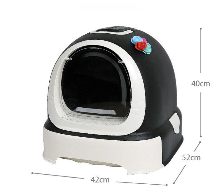 Enclosed Cat Litter Box for Cats and Dogs Plastic Hooded Sifting Kitty Drawer Toilet