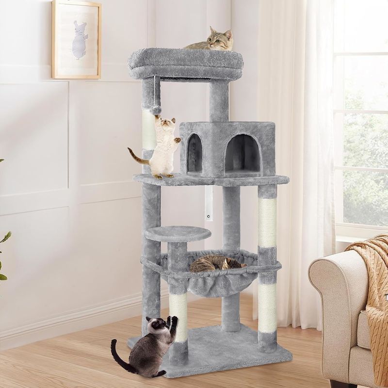 ODM Designs Gray Multi-Level Cat Tree with Condo Hammock and Scratching Post ' Choice