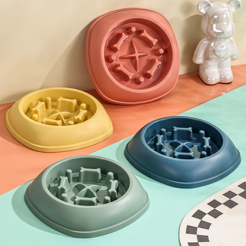 Anti-spill Slow Food Bowl for Small and Medium Sized Pets Customized Logo Acceptable