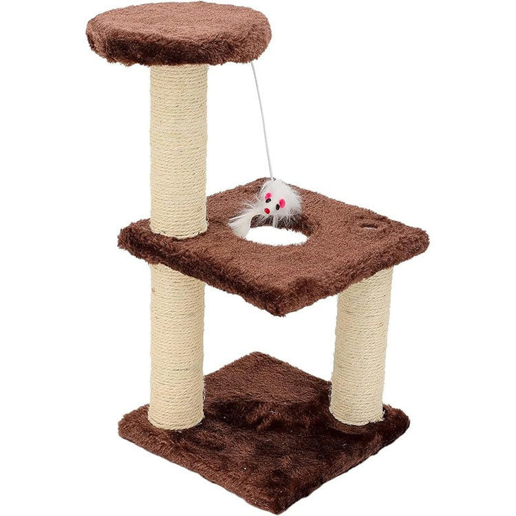 Three-Column Three-Layer Square Plate Cat Scratch Trees for Energetic Indoor Cats
