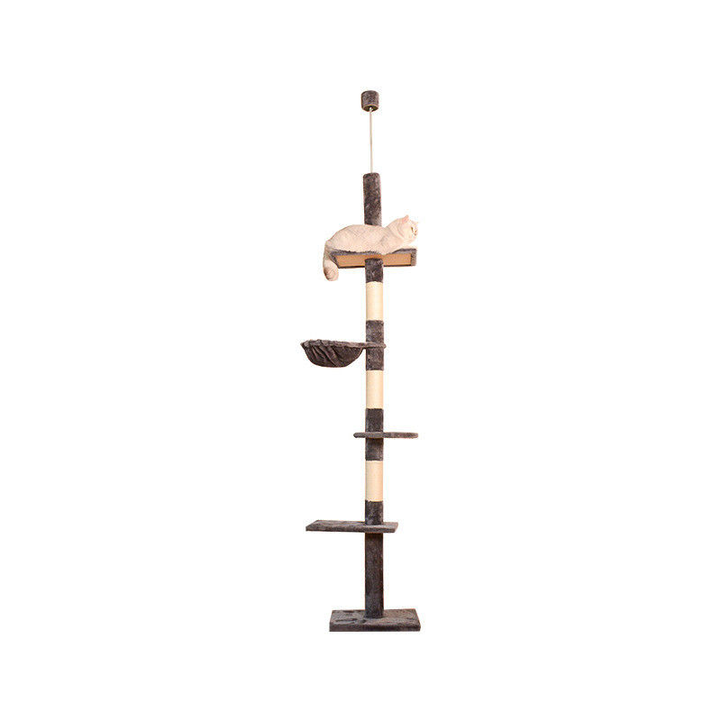 Cat Tree Toy Wall Mounted Wood Scratching Post and Hammock for Cats Climbing Activity
