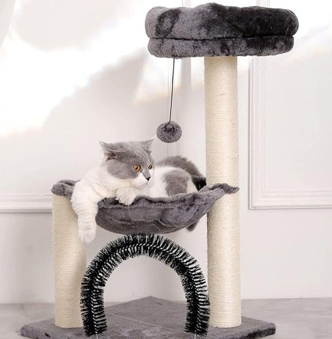Natural Sisal Cat Trees Scratching Post Multi-Level Platform Cat Tower for Large Cats