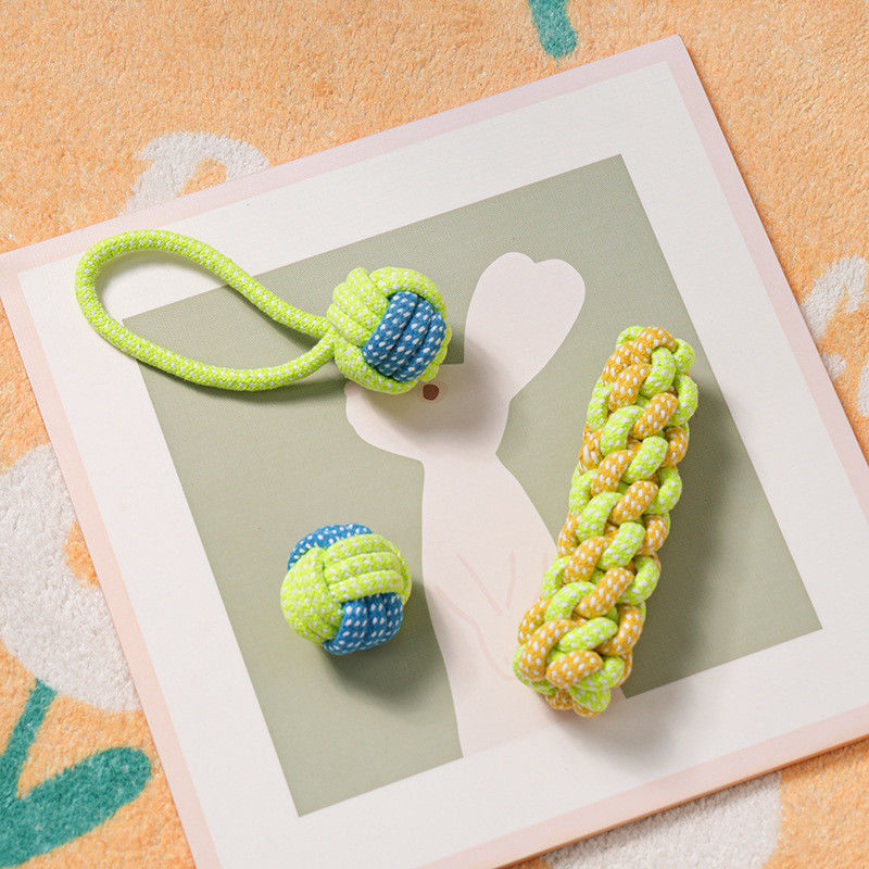 7-Piece Cotton Puppy Chew Rope Toy Set Perfect for Interactive Play and Exercise