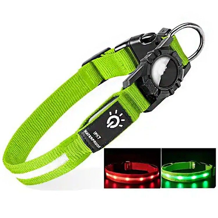 Waterproof Light Up LED AirTag Dog Pet Collar Night Lights for Dogs and Night Walking