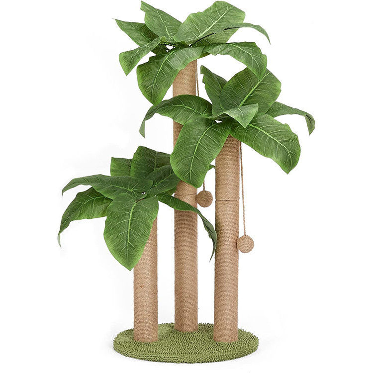 Cat Furniture Pet House 80cm Tall Natural Sisal Cat Tree with Ball and 3 Pillars